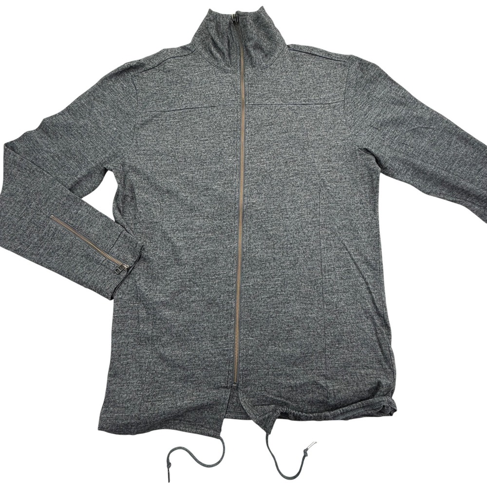 SLVR Adidas Pullover Mens XL Gray Full Zip Wool Knit Stand-Up Collar Performance